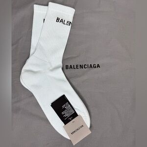 NWT BALENCIAGA Tennis Socks in Light Blue, Size L!
